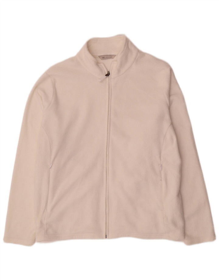 Marks & Spencer Womens Fleece Jacket UK 24 4XL White Polyester