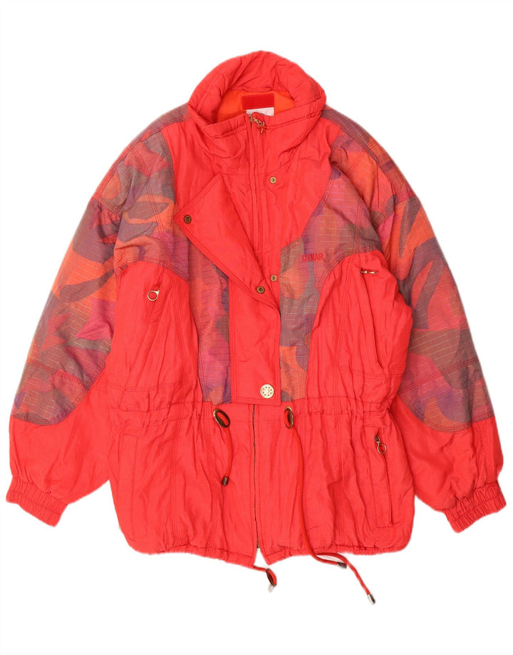 Colmar Womens Relaxed Fit Ski Jacket IT 42 Medium Pink Colourblock