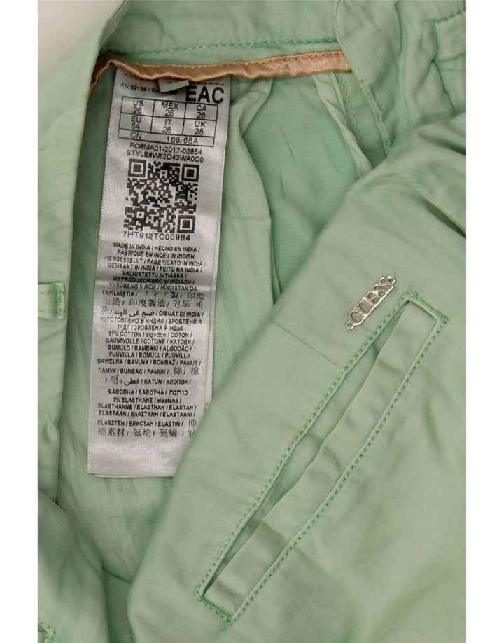 Guess Womens Chino Shorts W28 Medium Green Cotton