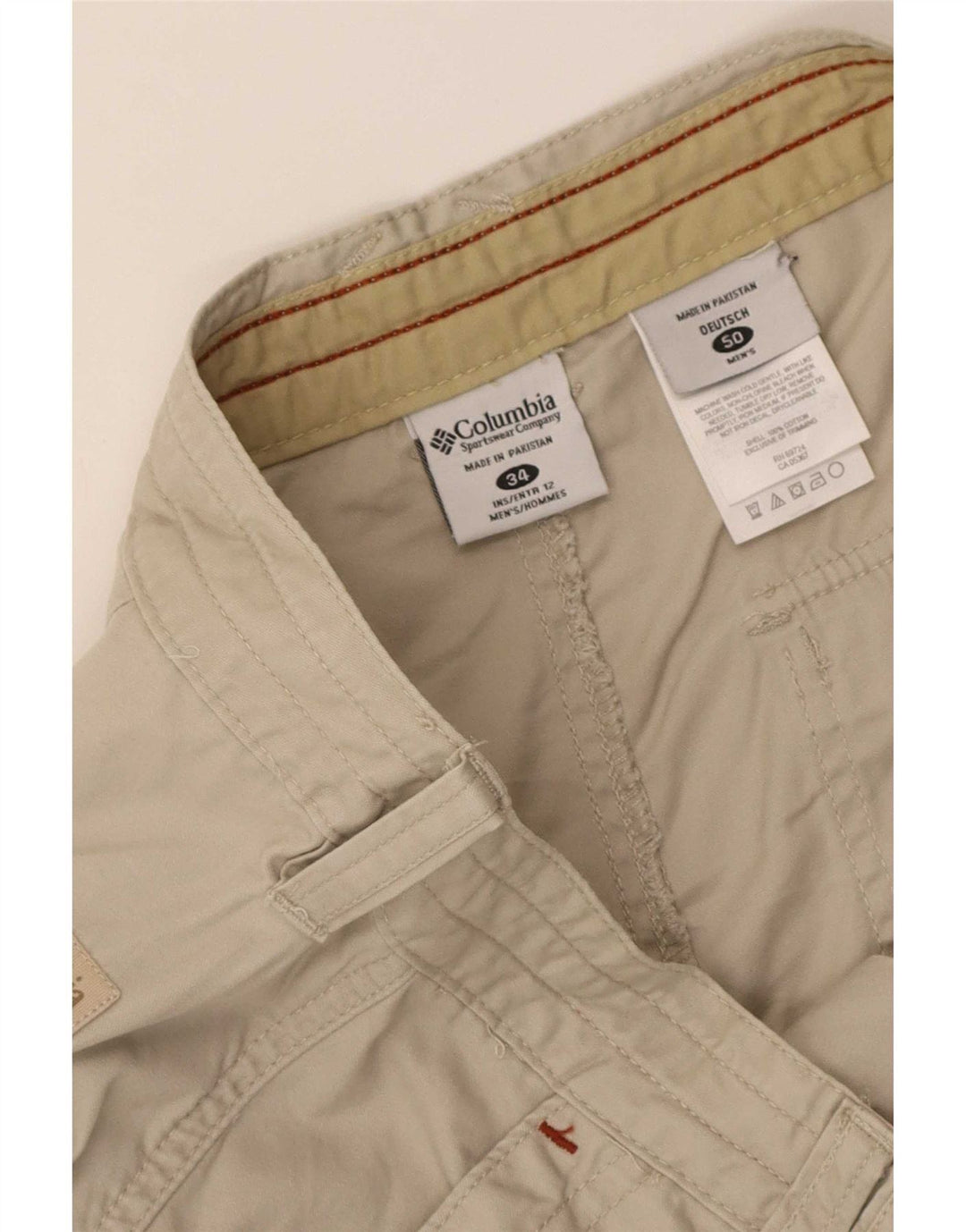 Columbia Mens Cargo Shorts W34 Large Beige Cotton