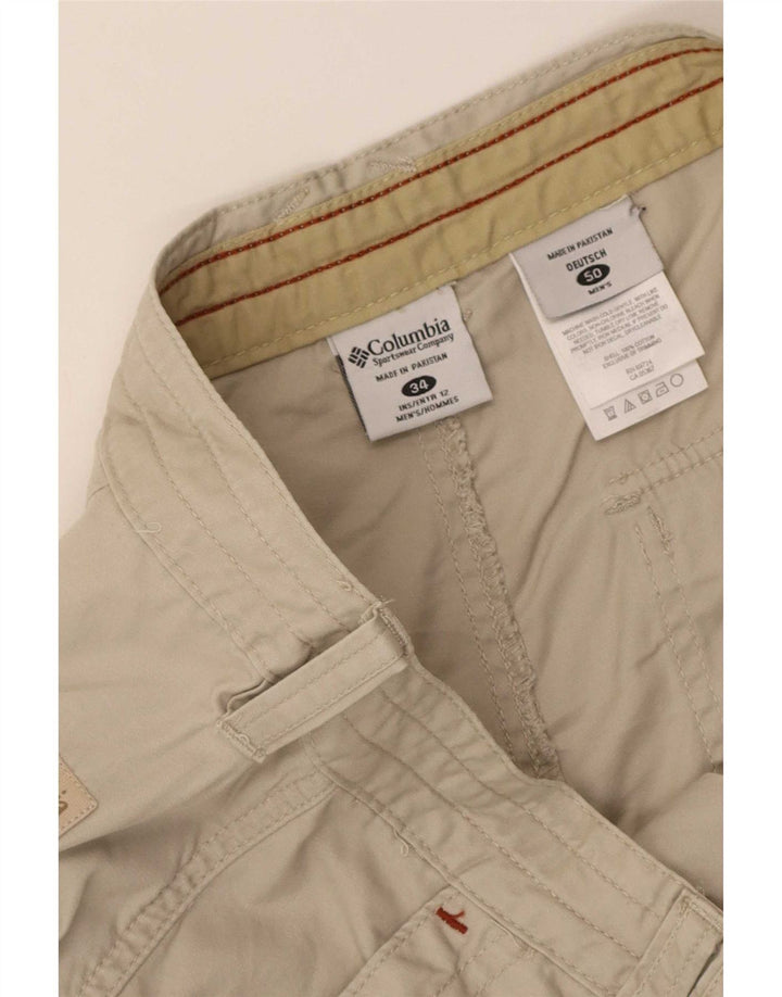 Columbia Mens Cargo Shorts W34 Large Beige Cotton