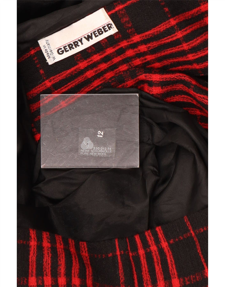 Gerry Weber Womens 7 button Blazer Jacket UK 12 Medium Red Check Wool