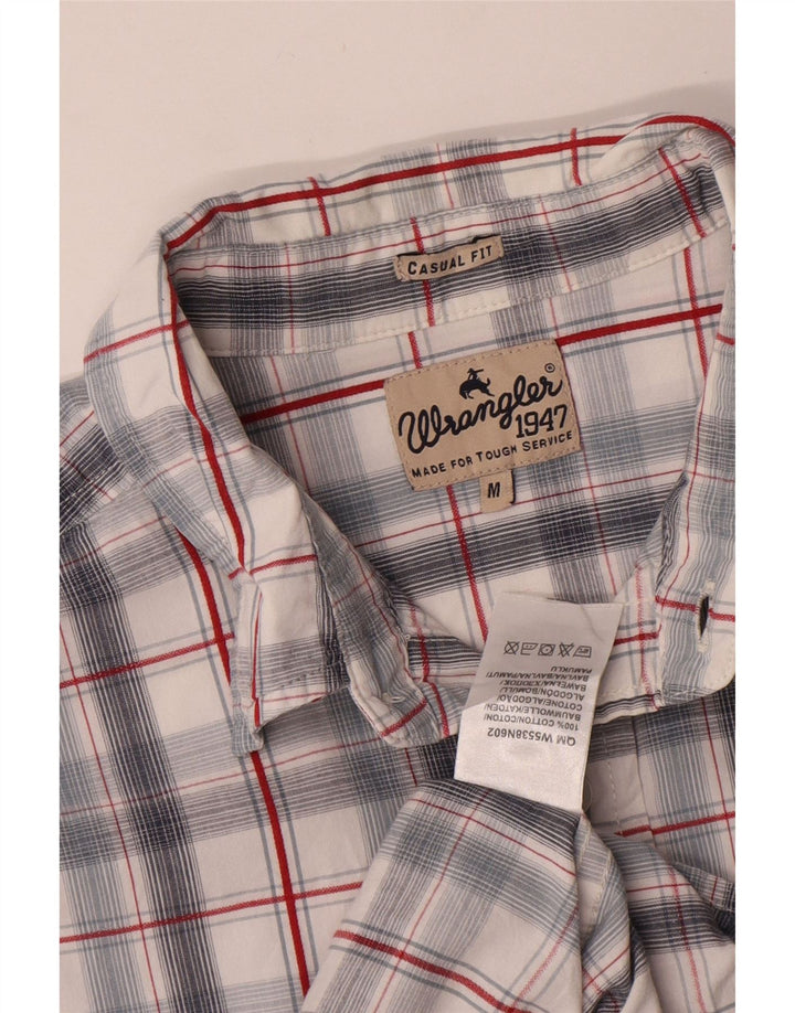 WRANGLER Mens Casual Fit Shirt Medium White Check Cotton