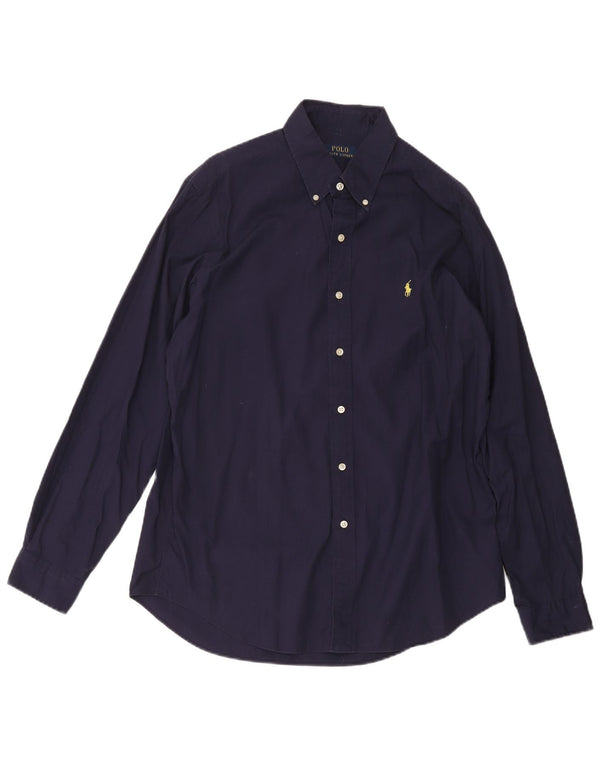 Polo Ralph Lauren Mens Shirt Large Navy Blue Cotton