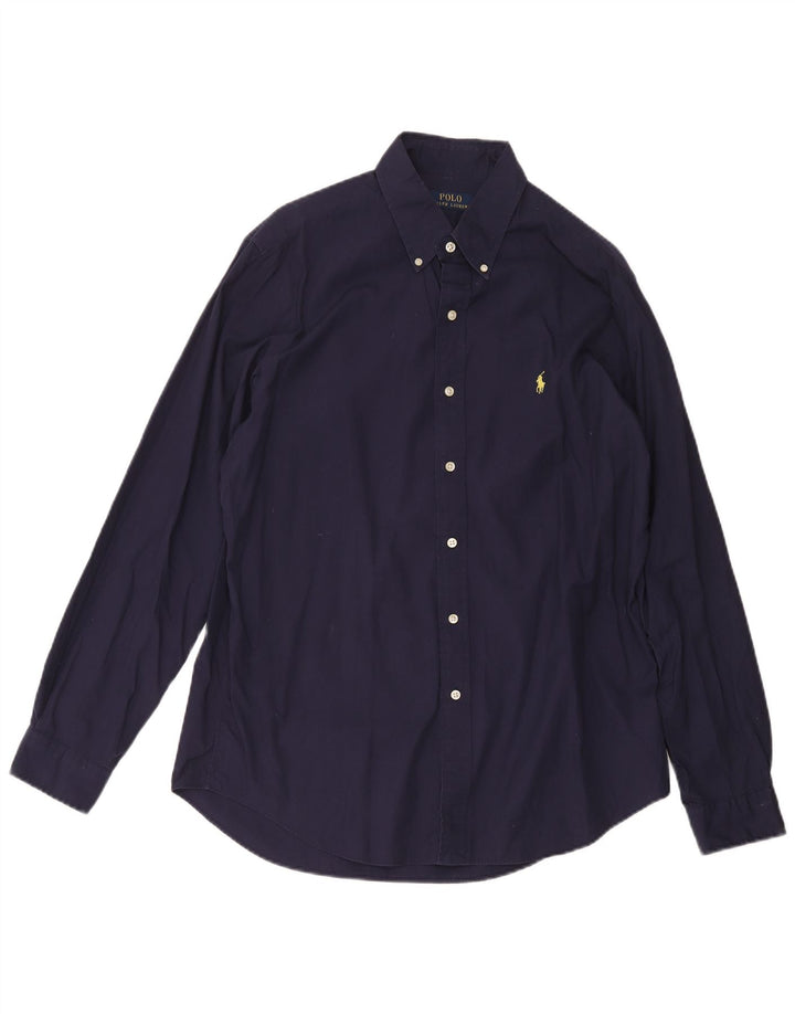 Polo Ralph Lauren Mens Shirt Large Navy Blue Cotton