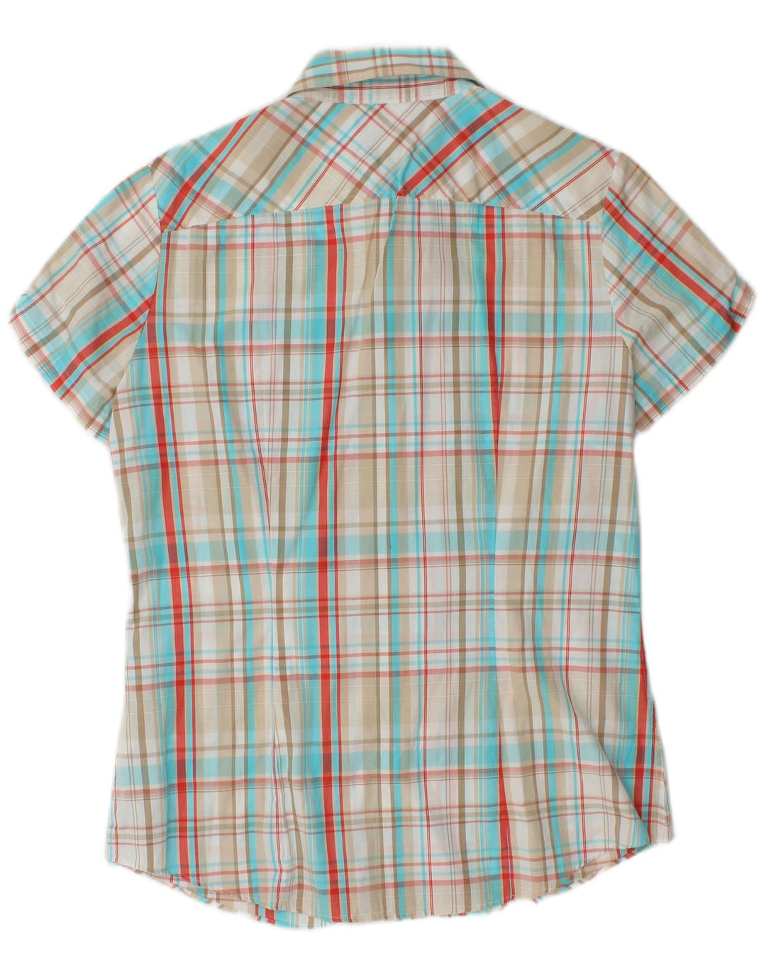 TOMMY HILFIGER Womens Short Sleeve Shirt US 10 Large Multicoloured Check