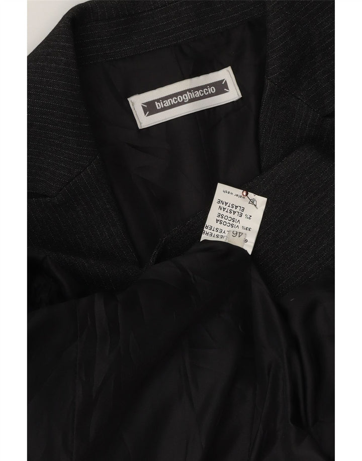 BIANCOGHIACCIO Womens 1 Button Blazer Jacket IT 46 Large Grey Pinstripe