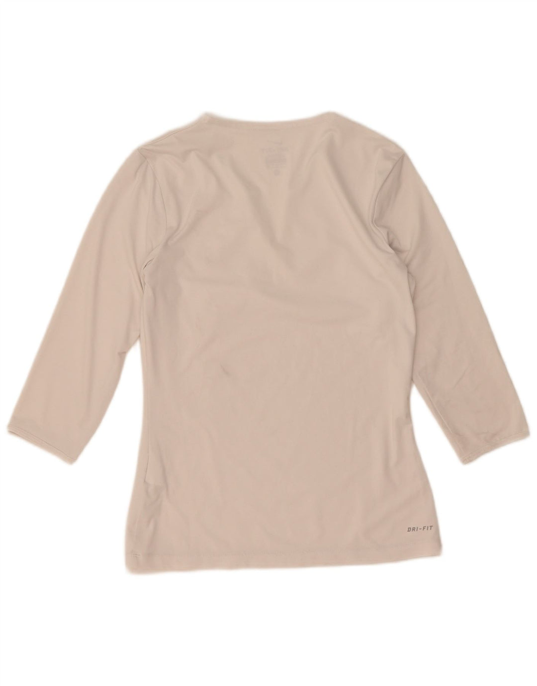 Nike Womens Dri Fit Top 3/4 Sleeve UK 10 Small White Polyester