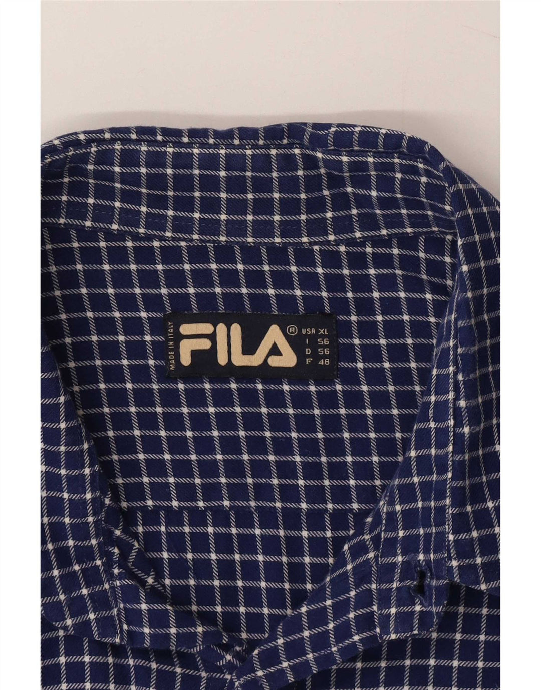 Fila Mens Flannel Shirt XL Blue Plaid