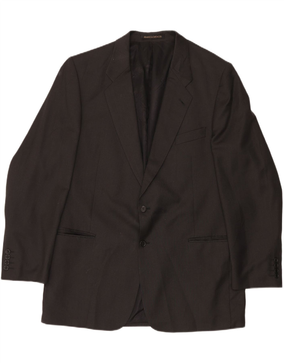 Marks & Spencer Mens Long 2 Button Blazer Jacket UK 46 XL Grey New Wool