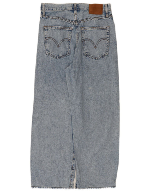 Levi's Womens Ribcage Straight Cropped Jeans W28 L25 Blue Cotton