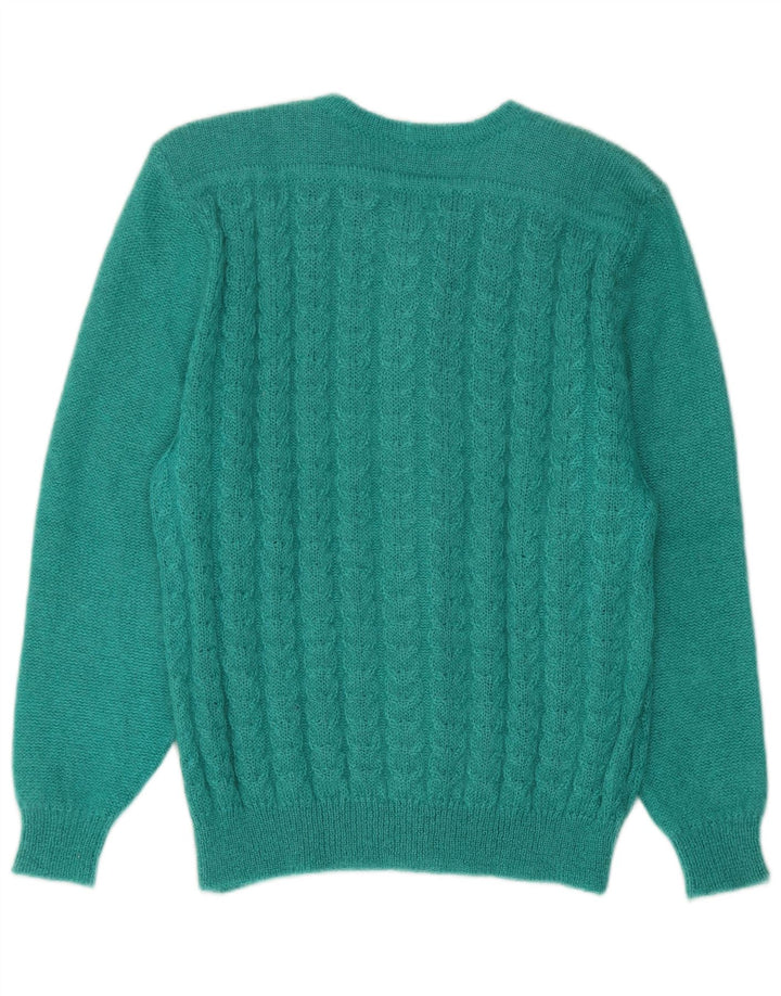 Vintage Womens Cardigan Sweater IT 44 Medium Green Mohair