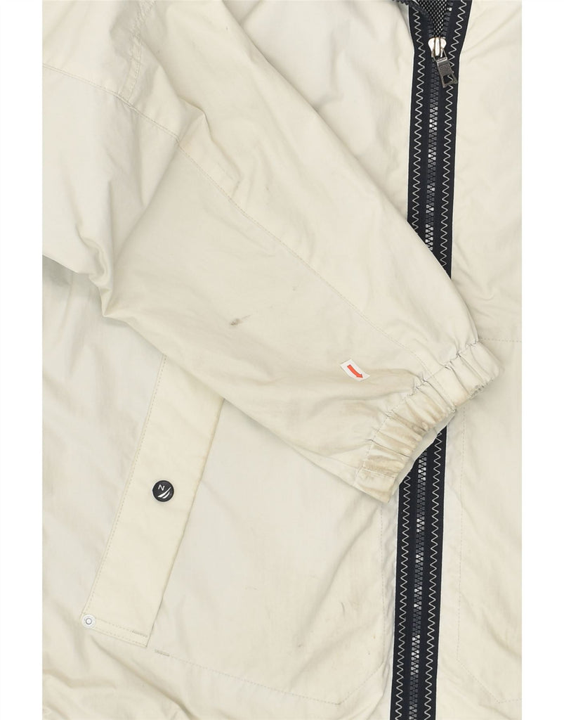 NAUTICA Mens Hooded Rain Jacket UK 38 Medium White Nylon | Vintage Nautica | Thrift | Second-Hand Nautica | Used Clothing | Messina Hembry 