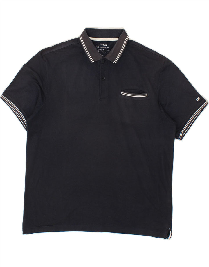 CHAMPION Mens Polo Shirt XL Navy Blue Cotton Vintage Champion and Second-Hand Champion from Messina Hembry 