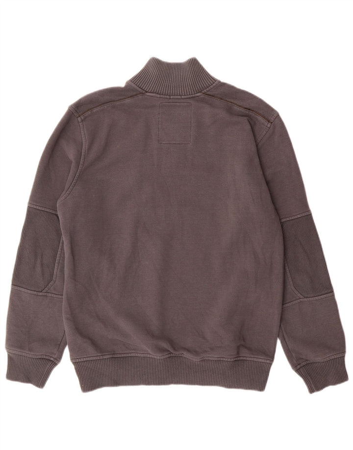 Champion Mens Zip Neck Sweatshirt Jumper Medium Grey Cotton