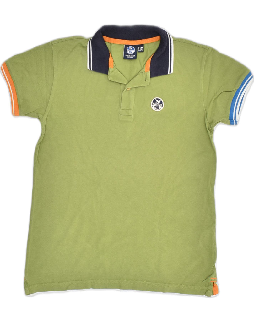 NORTH SAILS Boys Polo Shirt 9-10 Years Green Cotton | Vintage North Sails | Thrift | Second-Hand North Sails | Used Clothing | Messina Hembry 