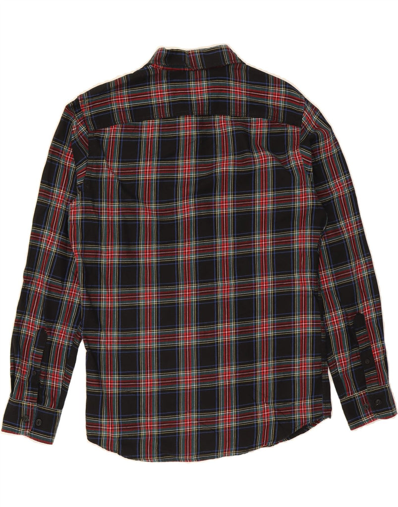 JACK & JONES Mens Flannel Shirt Medium Navy Blue Check Cotton Vintage Jack & Jones and Second-Hand Jack & Jones from Messina Hembry 