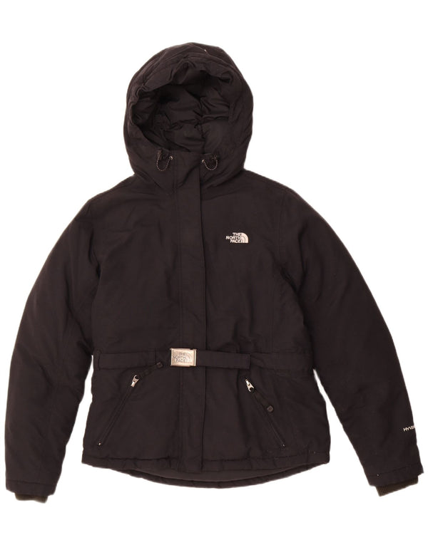 The North Face Womens Hooded Belted Padded Jacket UK 14 Medium Black Nylon
