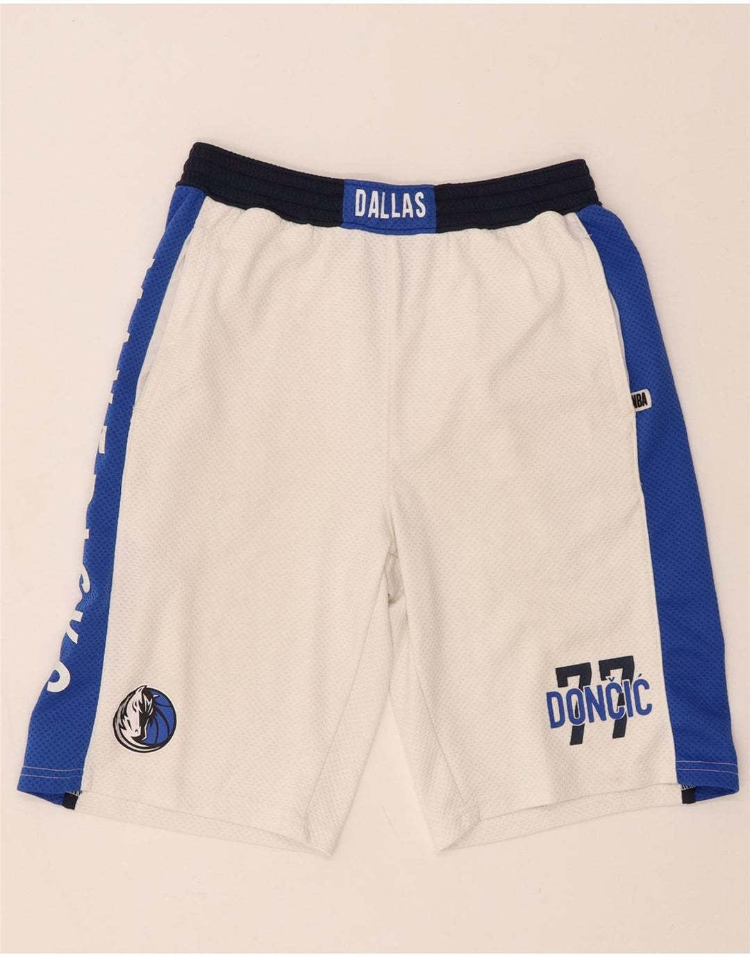 NBA Boys Dallas Mavericks Sport Shorts 14-15 Years Large White Colourblock