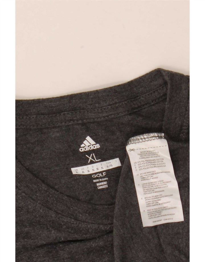 Adidas Mens T-Shirt Top XL Grey Polyester