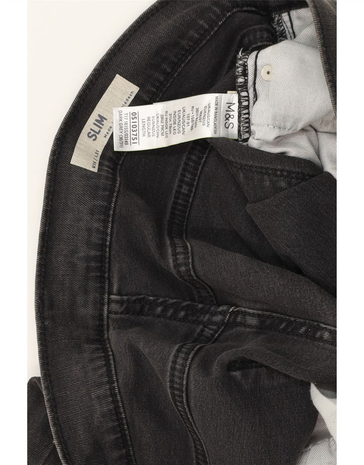 Marks & Spencer Mens Slim Jeans W36 L31 Grey Cotton