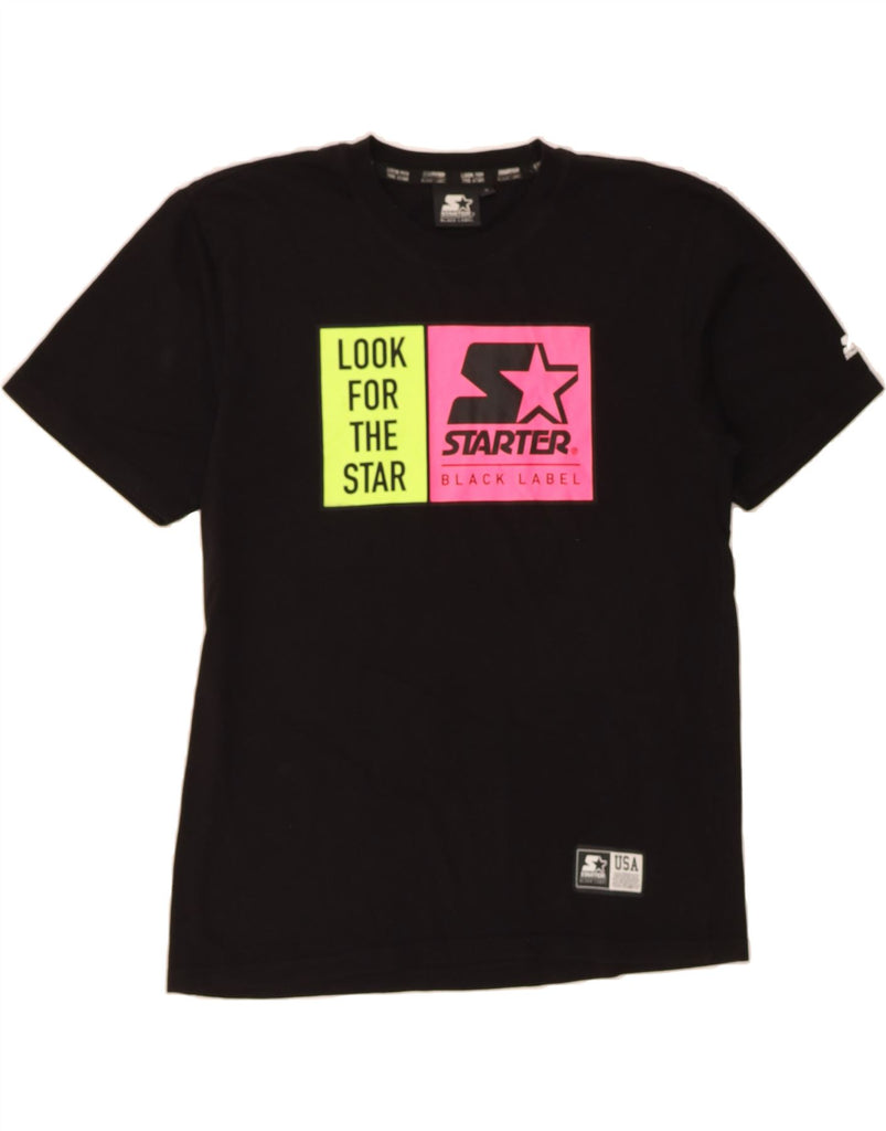 STARTER Mens Graphic T-Shirt Top Small Black Cotton Vintage Starter and Second-Hand Starter from Messina Hembry 