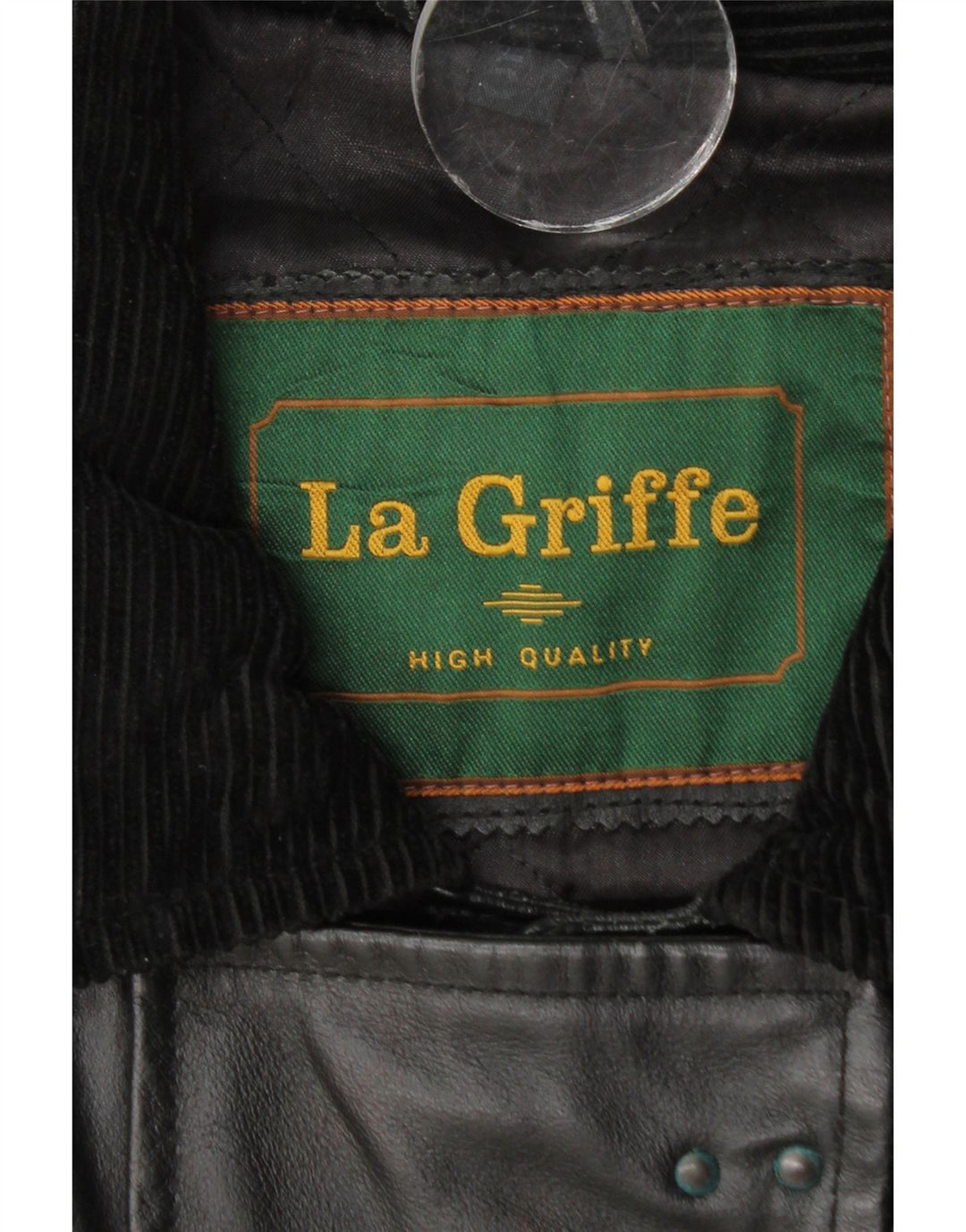 La Griffe Womens Leather Coat IT 54 3XL Black Leather