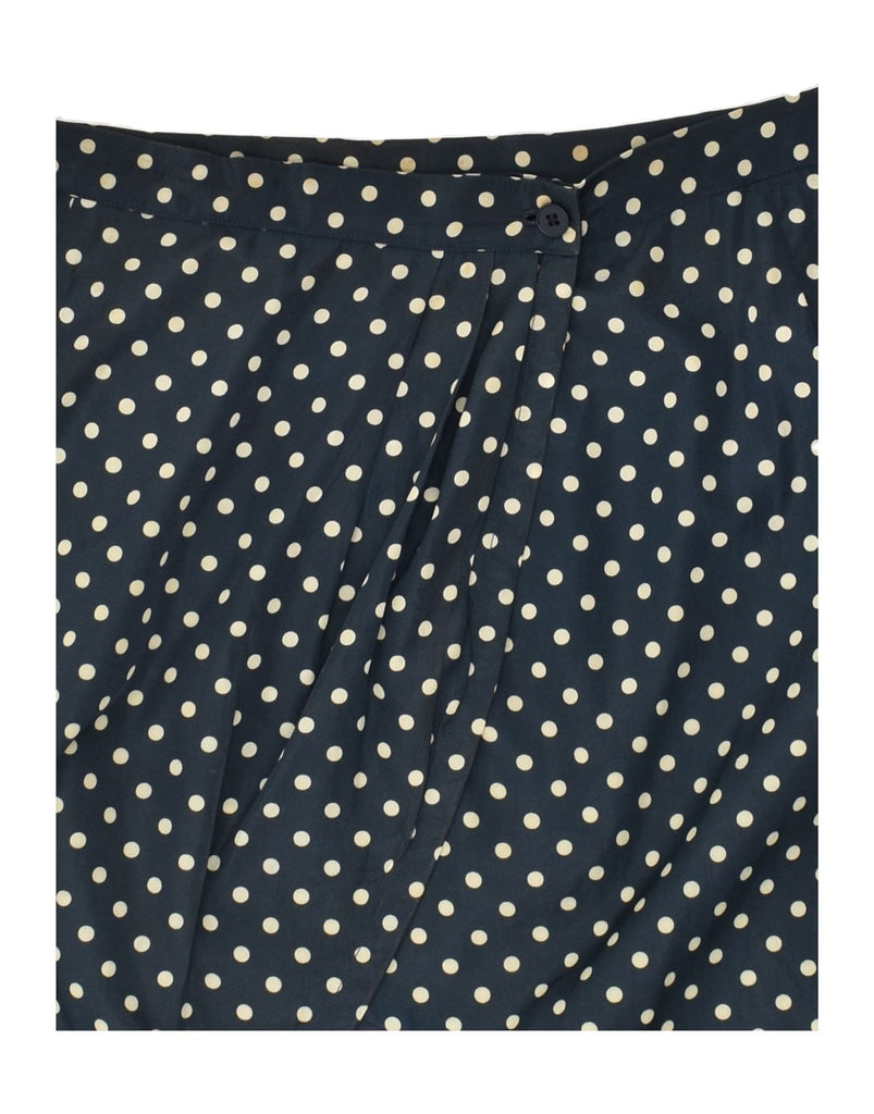 VINTAGE Womens Wrap Skirt W34 Large Navy Blue Polka Dot | Vintage Vintage | Thrift | Second-Hand Vintage | Used Clothing | Messina Hembry 