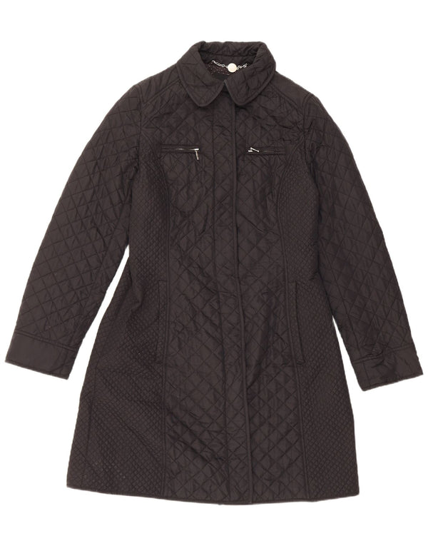 Hobbs Womens Quilted Windbreaker Coat UK 10 Small Black Nylon