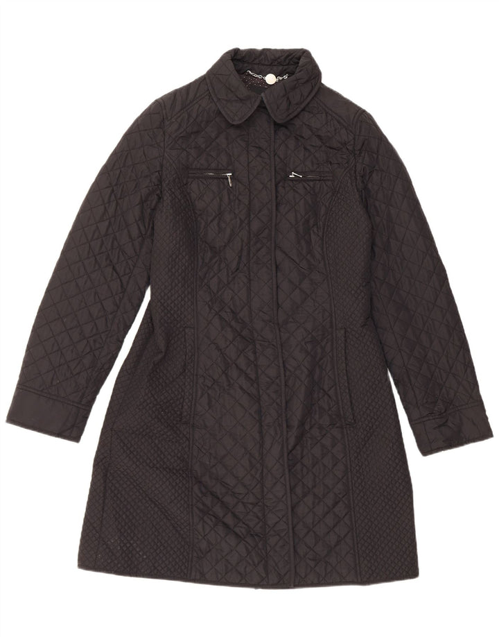 Hobbs Womens Quilted Windbreaker Coat UK 10 Small Black Nylon