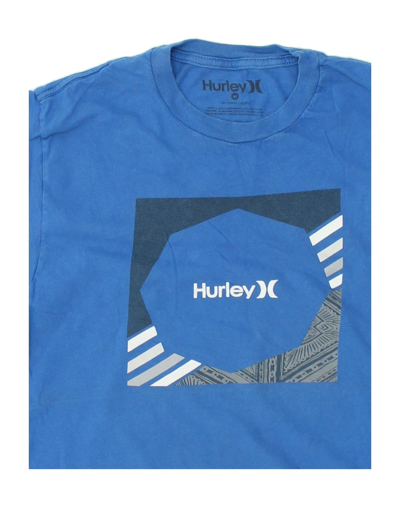 HURLEY Mens Graphic T-Shirt Top Medium Blue Cotton | Vintage Hurley | Thrift | Second-Hand Hurley | Used Clothing | Messina Hembry 