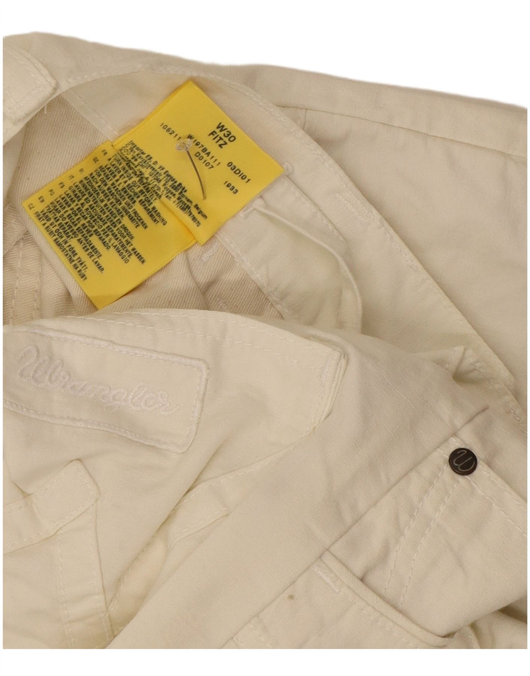 Wrangler Mens Fitz Cargo Shorts W30 Medium White Cotton