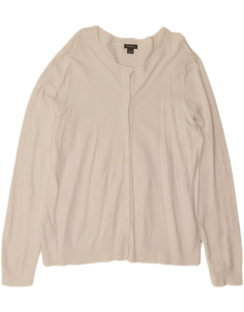 EDDIE BAUER Womens Cardigan Sweater UK 18 XL White Cotton Vintage Eddie Bauer and Second-Hand Eddie Bauer from Messina Hembry 
