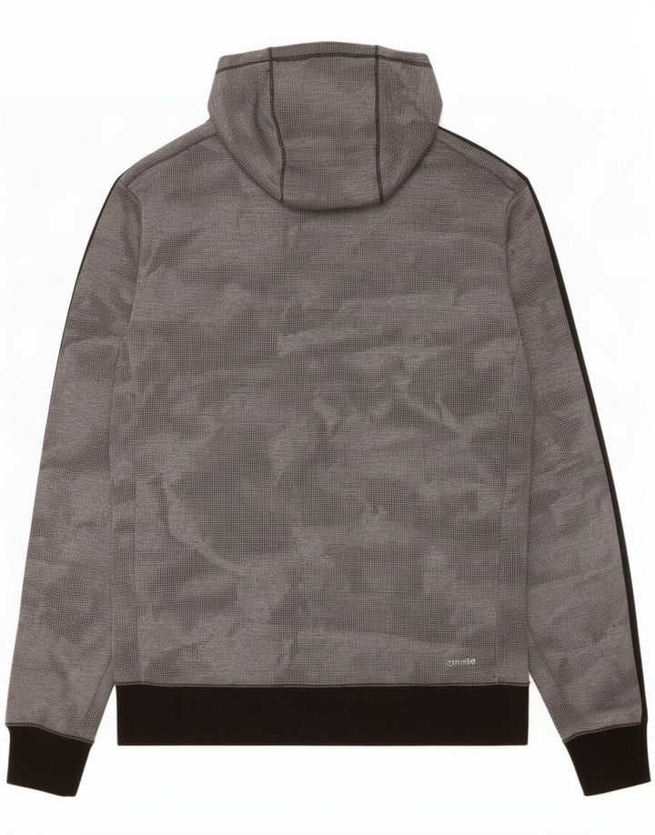 Adidas Mens Climalite Zip Hoodie Sweater Small Grey Spotted Polyester