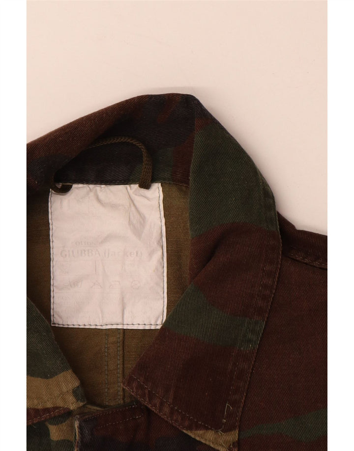 VINTAGE Mens Military Shirt Large Khaki Camouflage