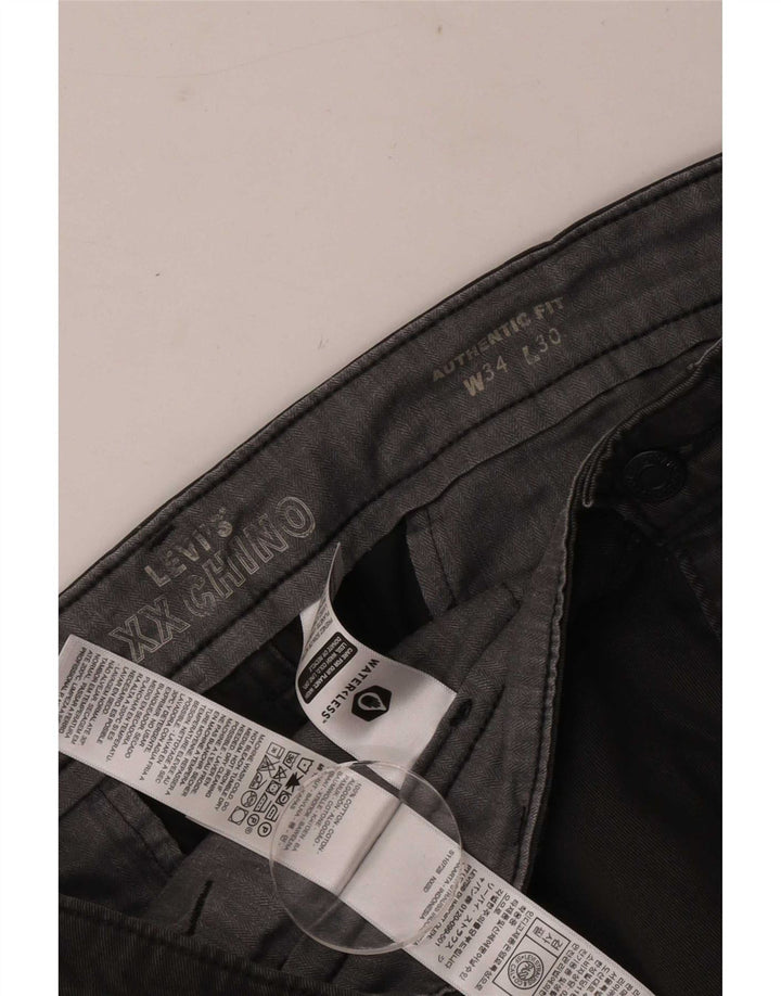 Levi's Mens Authentic Chino Trousers W34 L30 Grey Cotton