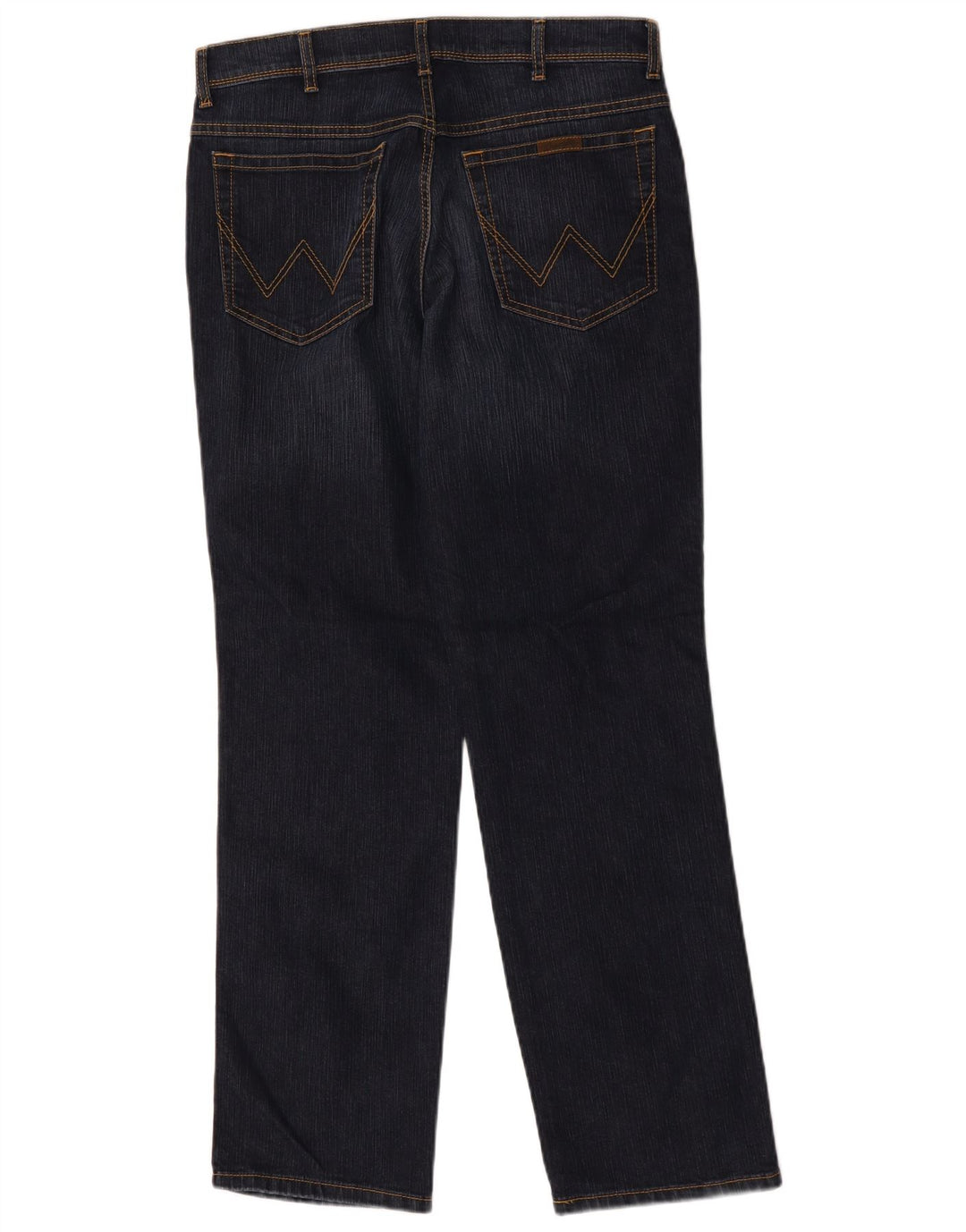 Wrangler Mens Regular Fit Straight Jeans W34 L32 Navy Blue Cotton