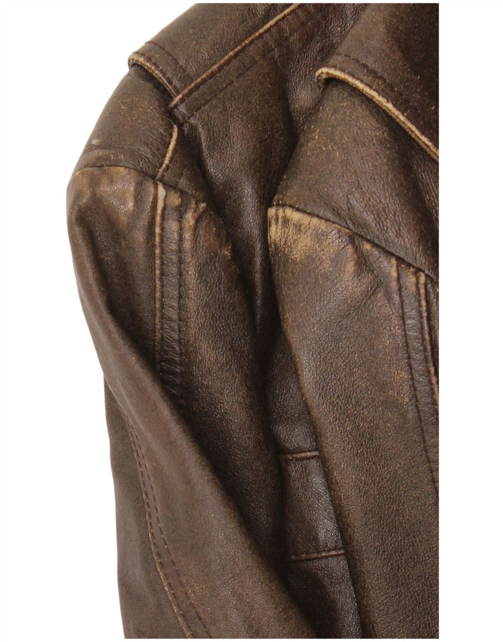 Route 66 Mens Leather Jacket UK 40 Large Brown Leather