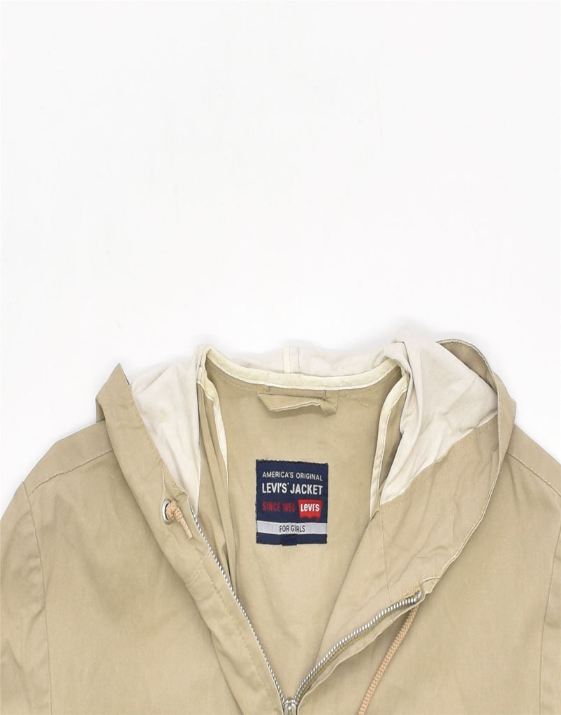 LEVI'S Girls Hooded Bomber Jacket 9-10 Years Beige Cotton | Vintage | Thrift | Second-Hand | Used Clothing | Messina Hembry 