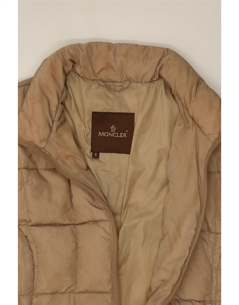 MONCLER Womens Padded Coat Size 3 Large Brown Polyamide | Vintage Moncler | Thrift | Second-Hand Moncler | Used Clothing | Messina Hembry 