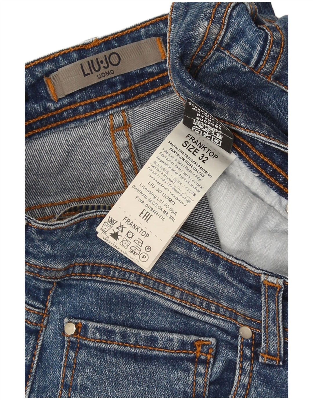 Liu Jo Mens Franktop Slim Jeans W32 L28 Blue Cotton
