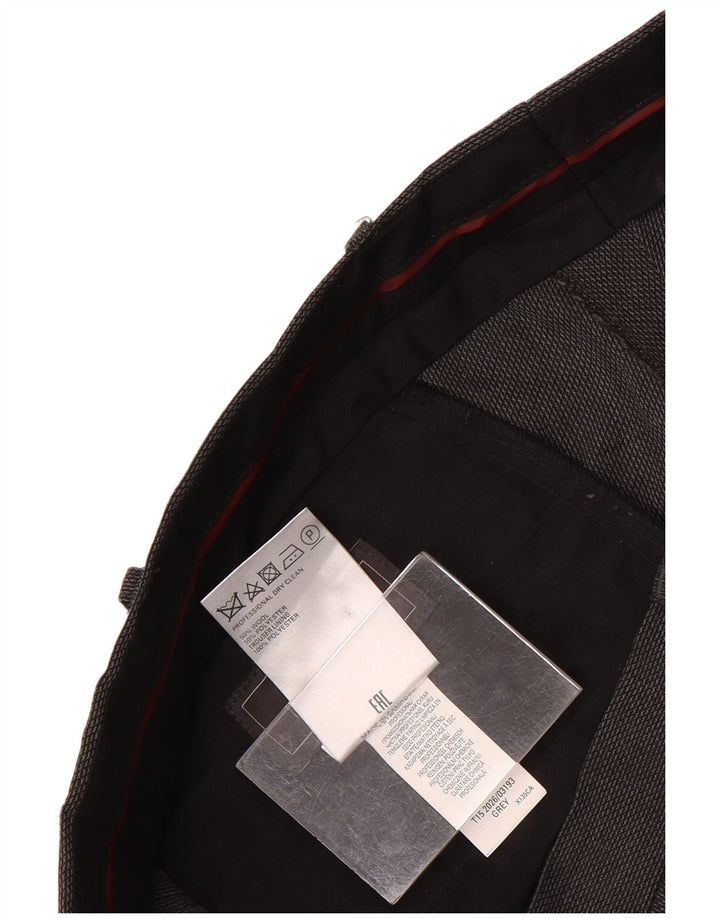 Marks & Spencer Mens Straight Regular Fit Suit Trousers W36 L29 Grey Wool