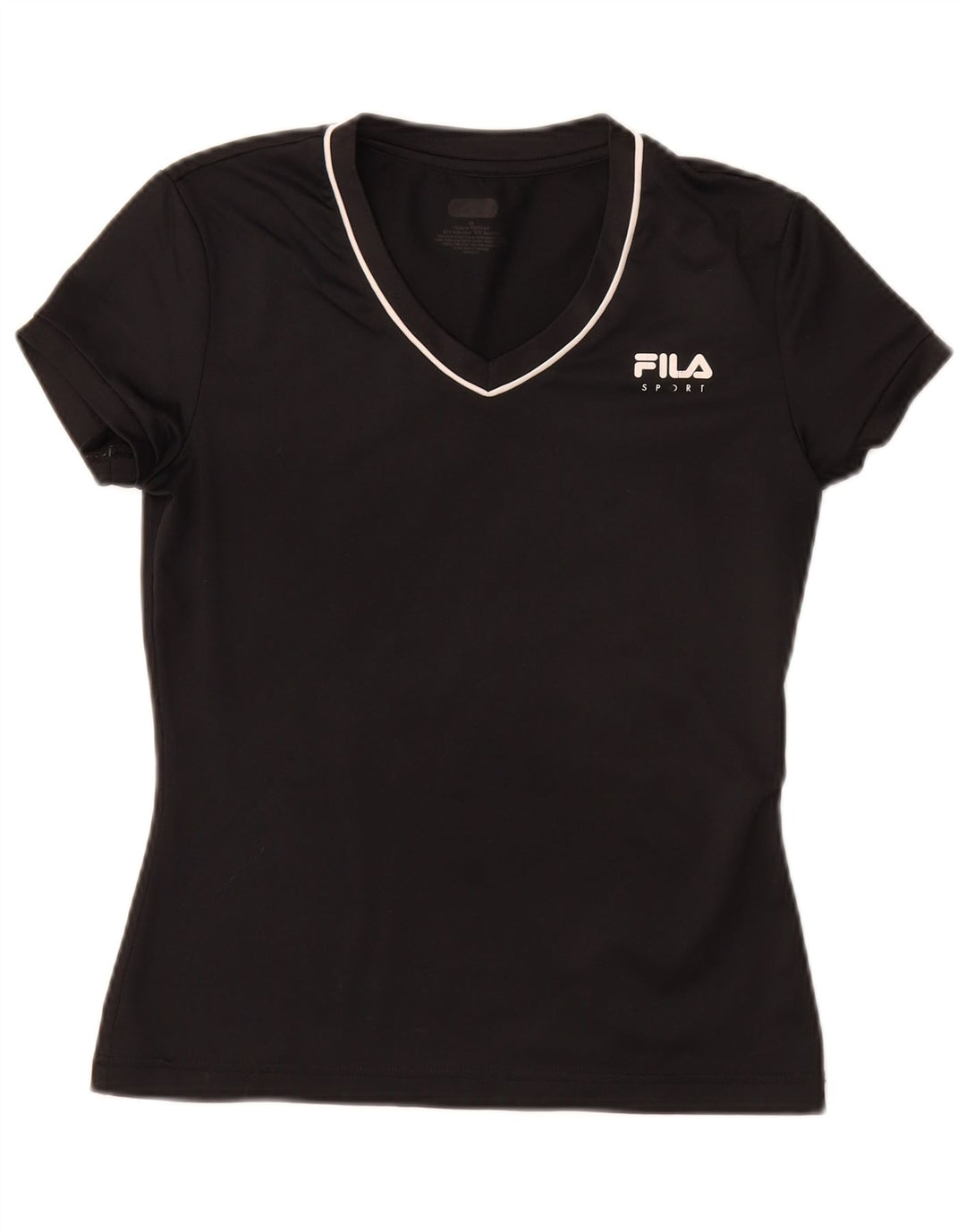 FILA Womens T-Shirt Top UK 6 XS Black