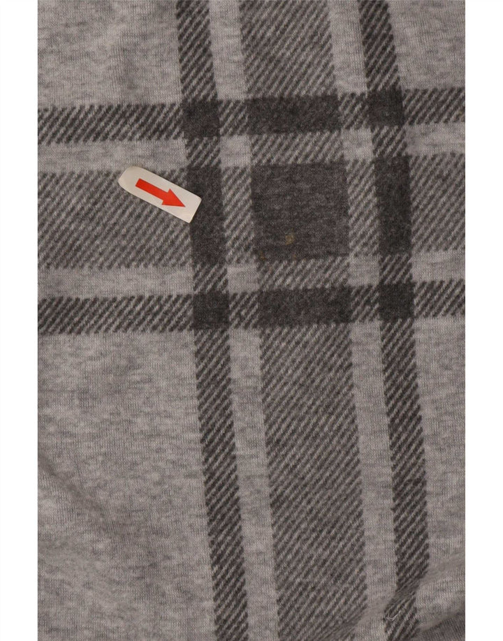 Marks & Spencer Womens Oversized Top Long Sleeve UK 10 Small Grey Plaid