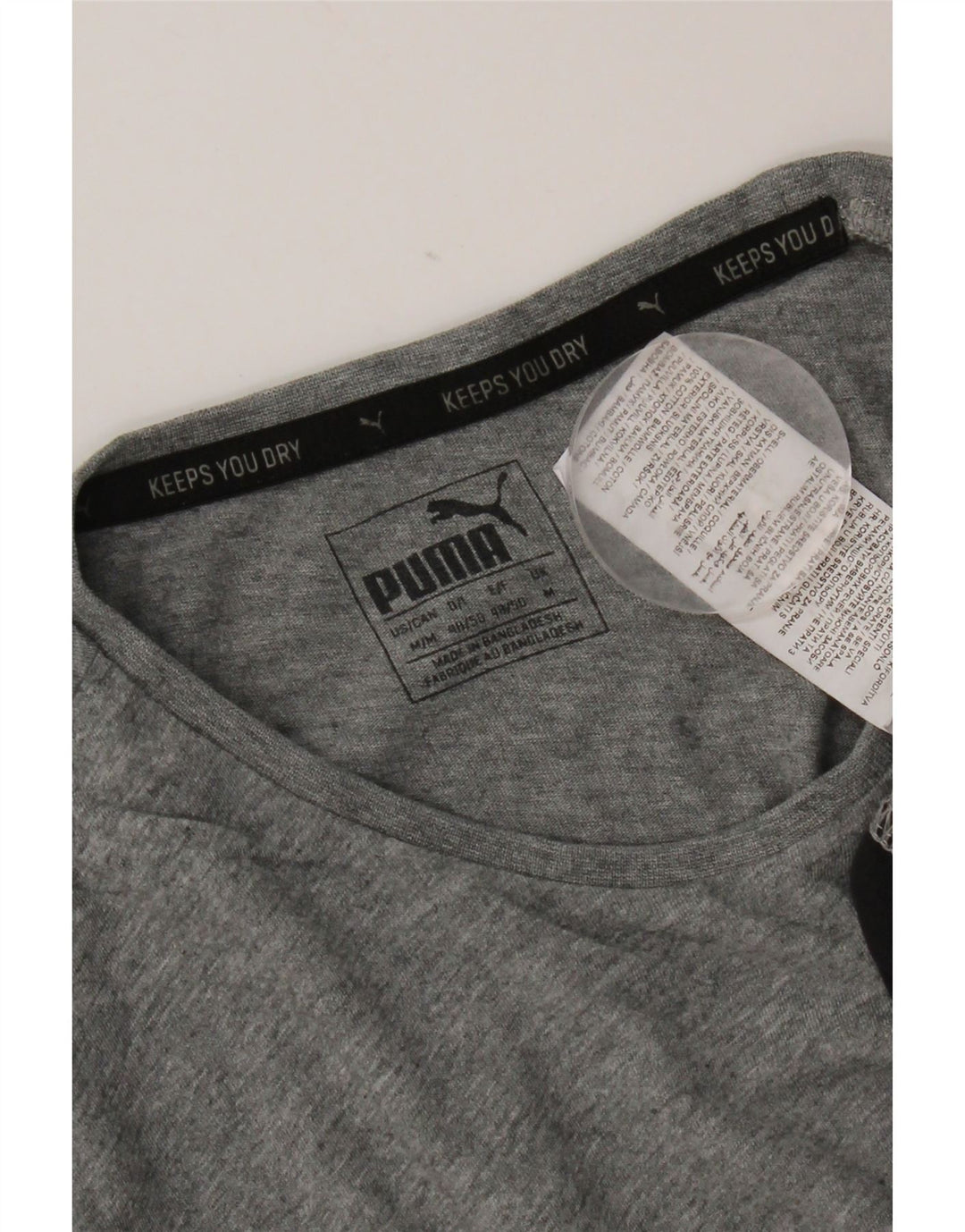 Puma Mens Graphic T-Shirt Top Medium Grey Colourblock Cotton