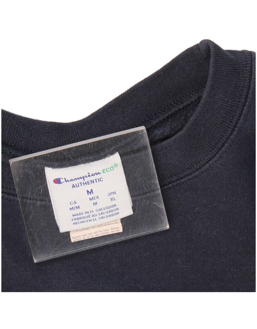 CHAMPION Mens Graphic Sweatshirt Jumper Medium Navy Blue Cotton