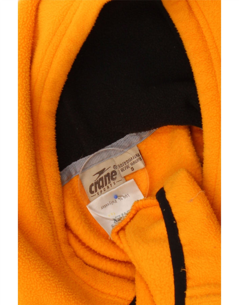 CRANE Womens Graphic Fleece Hoodie Jumper UK 10 Small Yellow Polyester Vintage Crane and Second-Hand Crane from Messina Hembry 