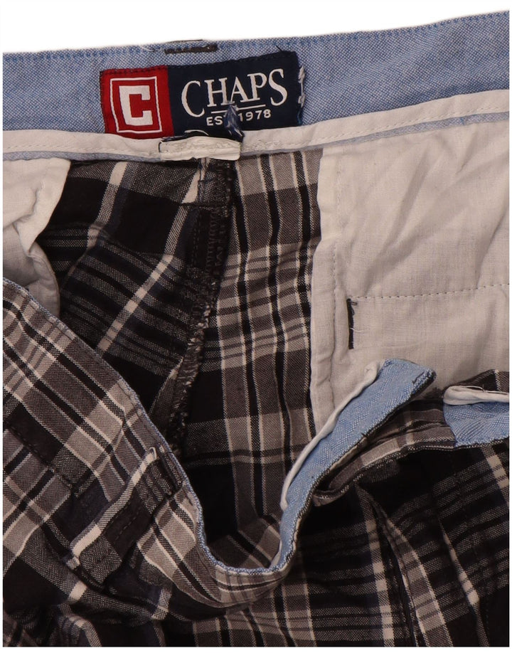 Chaps Mens Chino Shorts W30 Medium Navy Blue Check