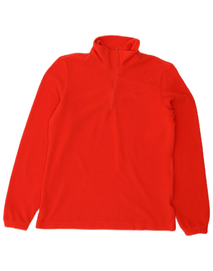 Lotto Womens Zip Neck Fleece Jumper UK 12 Medium Red Polyester