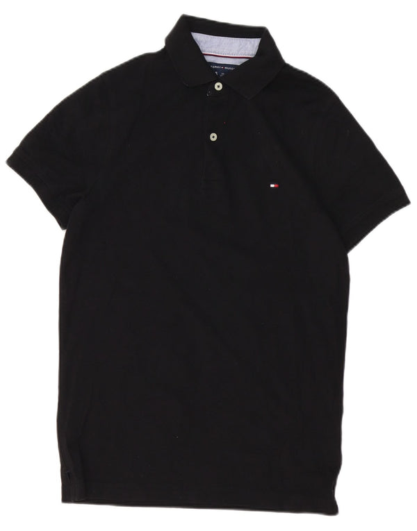 Tommy Hilfiger Mens Slim Fit Polo Shirt XS Black Cotton
